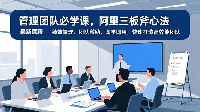 管理团队必学课，阿里三板斧心法、绩效管理、团队激励，即学即用，快速打造高效能团队-87创业网