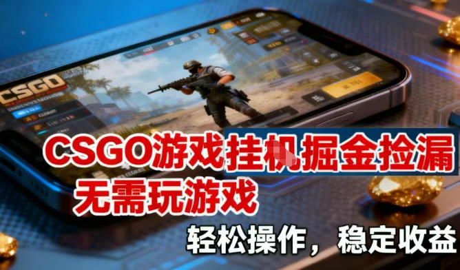 CSGO游戏挂G掘金捡漏，不需要玩游戏，操作简单，收益稳定【揭秘】-87创业网