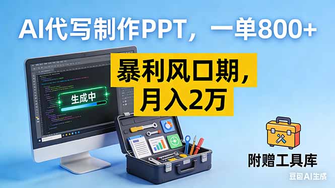 AI代写制作PPT，一单800+， 暴利风口期，月入2万【附工具】-87创业网