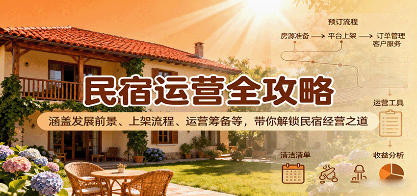 民宿运营全攻略：涵盖发展前景、上架流程、运营筹备等，带你解锁民宿经营之道-87创业网