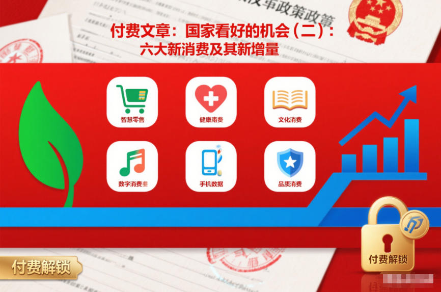 付费文章：国家看好的机会(二)：六大新消费及其新增量-87创业网