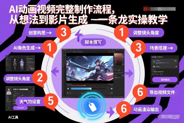 AI动画视频完整制作流程，从想法到影片生成一条龙实操教学-87创业网