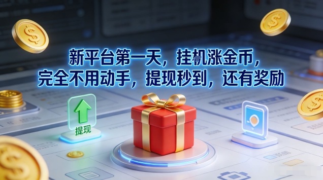 新平台第一天，挂G涨金币，完全不用动手，提现秒到，还有奖励【揭秘】-87创业网