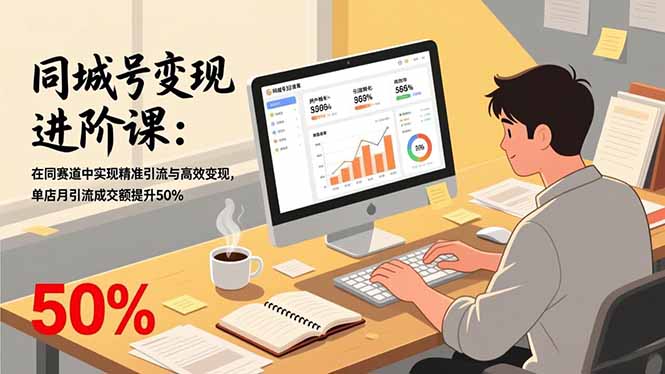 同城号变现进阶课：在同城赛道中实现精准引流与高效变现，单店月引流成交额提升50%-87创业网