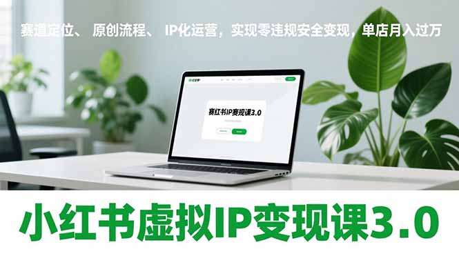小红书虚拟IP变现课3.0，赛道定位、原创流程、IP化运营，实现零违规安全变现，单店月入过万-87创业网