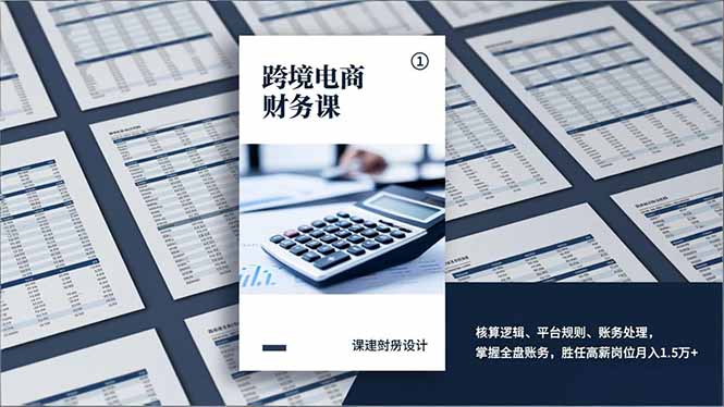 跨境电商财务课，核算逻辑、平台规则、账务处理，掌握全盘账务，胜任高薪岗位月入1.5万+-87创业网