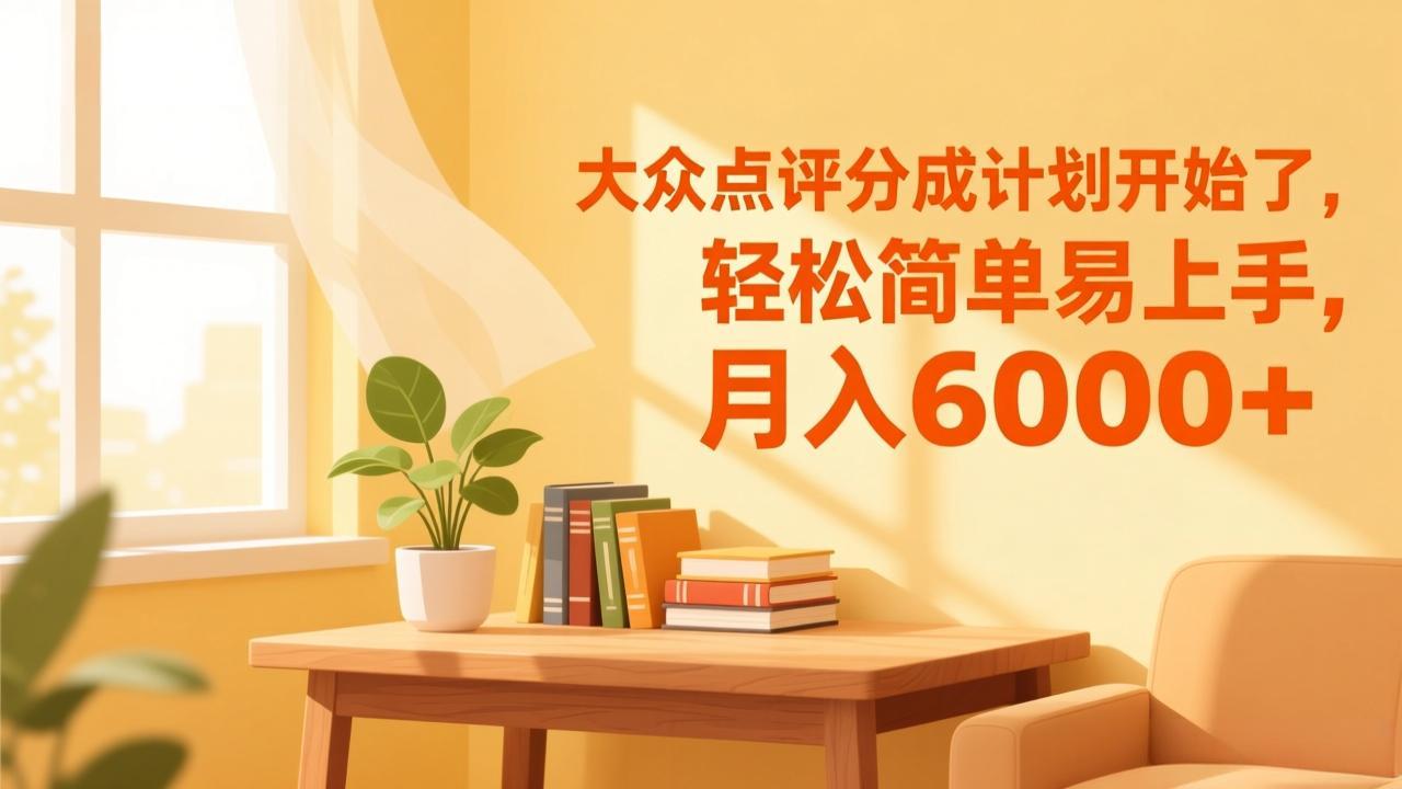 大众点评分成计划开始了，轻松简单易上手，月入6000+-87创业网