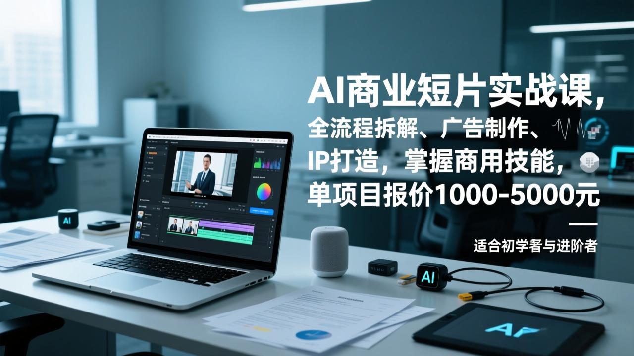 AI商业短片实战课，全流程拆解、广告制作、IP打造，掌握商用技能，单项目报价1000-5000元-87创业网