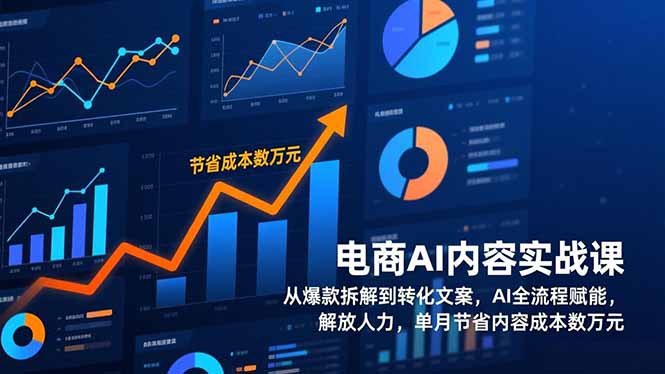电商AI内容实战课，从爆款拆解到转化文案，AI全流程赋能，解放人力，单月节省内容成本数万元-87创业网