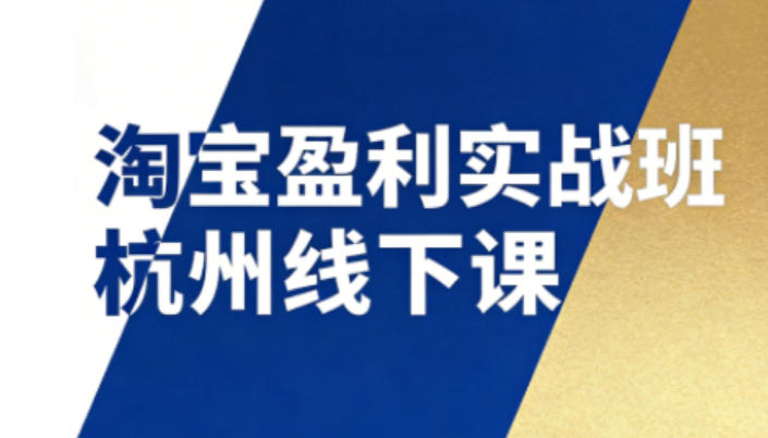 淘宝盈利实战班杭州线下课12月26-28日(音频+字幕)，帮你掌握SOP流程+12门核心技术-87创业网