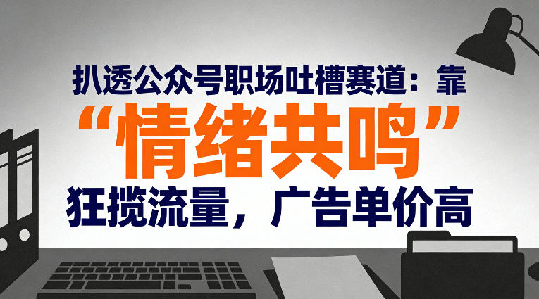 扒透公众号职场吐槽赛道：靠“情绪共鸣”狂揽流量，广告单价高-87创业网