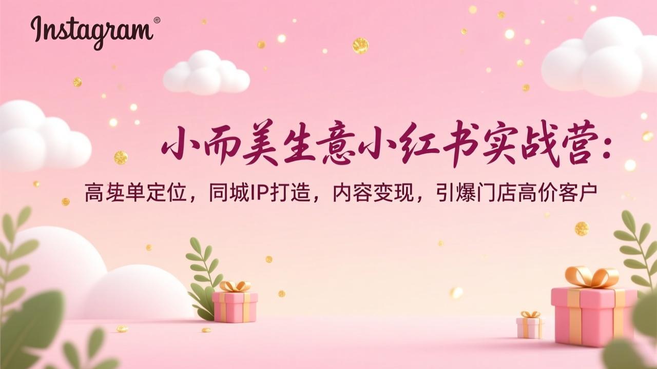 小而美生意小红书实战营：高客单定位，同城IP打造，内容变现，引爆门店高价客户-87创业网