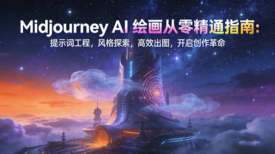 Midjourney AI绘画从零精通指南：提示词工程，风格探索，高效出图，开启创作革命-87创业网