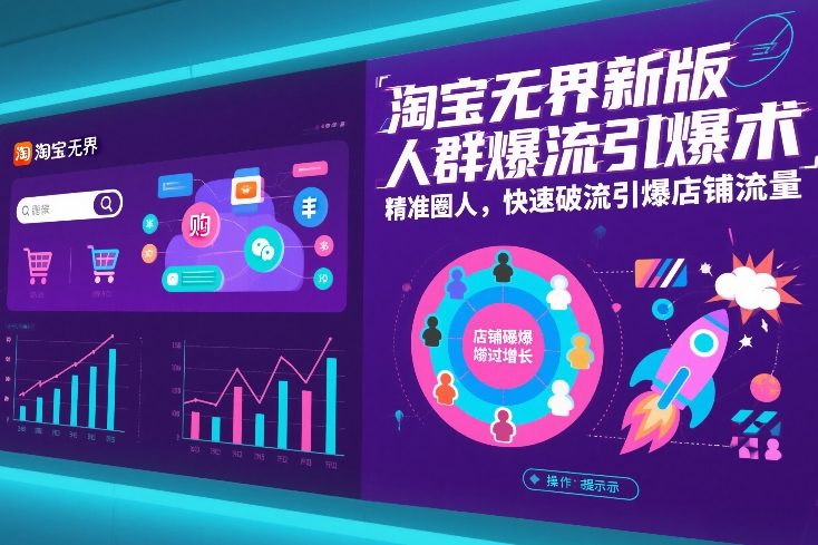 淘宝无界新版人群爆流引爆术，精准圈人，快速破流引爆店铺流量-87创业网