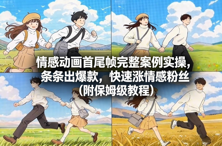 情感动画首尾帧完整案例实操，条条出爆款，快速涨情感粉丝(附保姆级教程)-87创业网