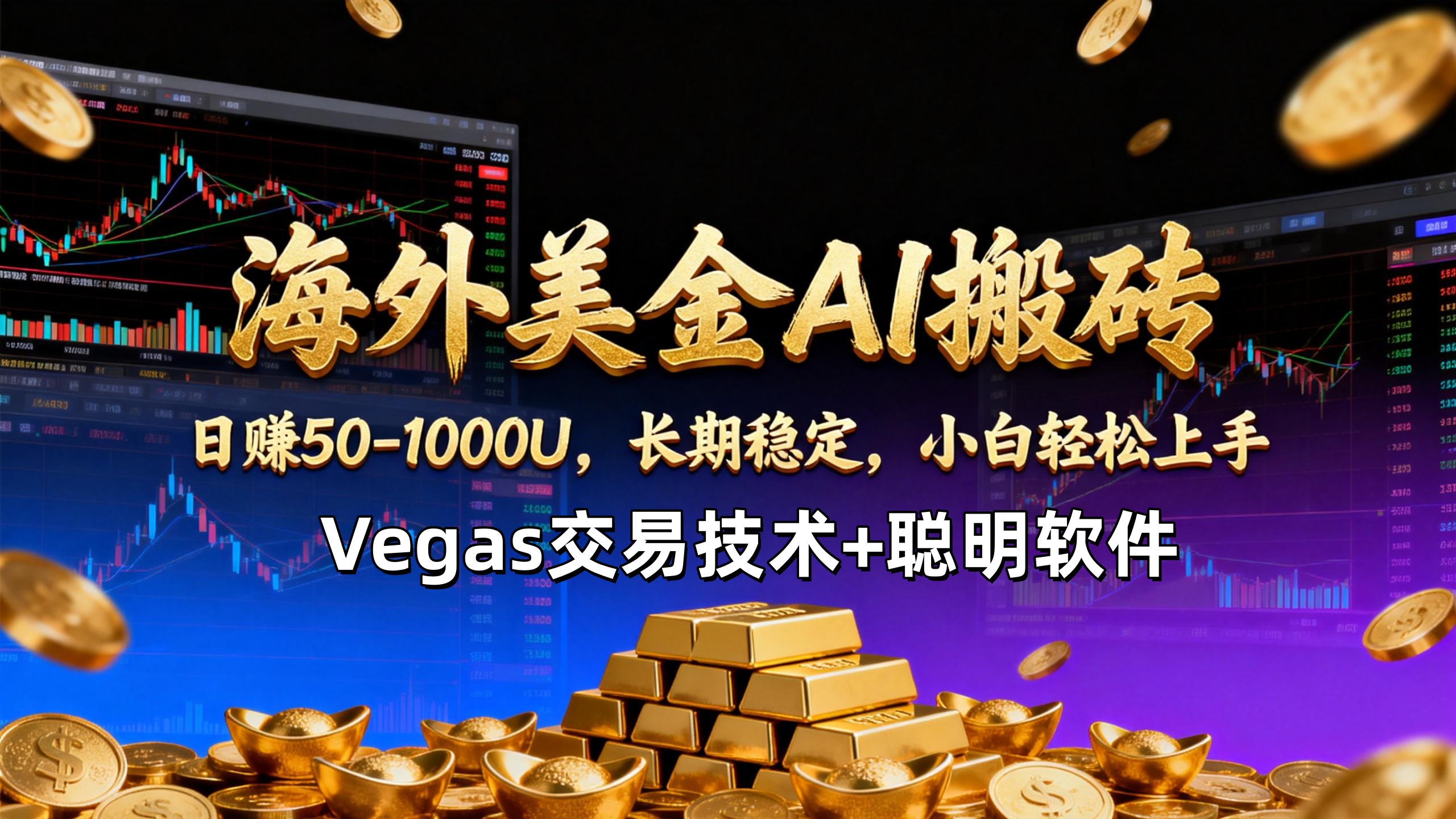 【海外美金AI搬砖】Vegas交易技术+聪明软件，日赚50-1000U，长期稳定，小白轻松上手。-87创业网