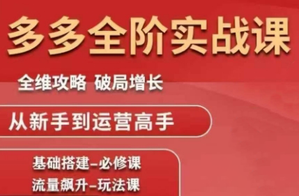 大炮·拼多多全阶实战课程(更新2026)-87创业网