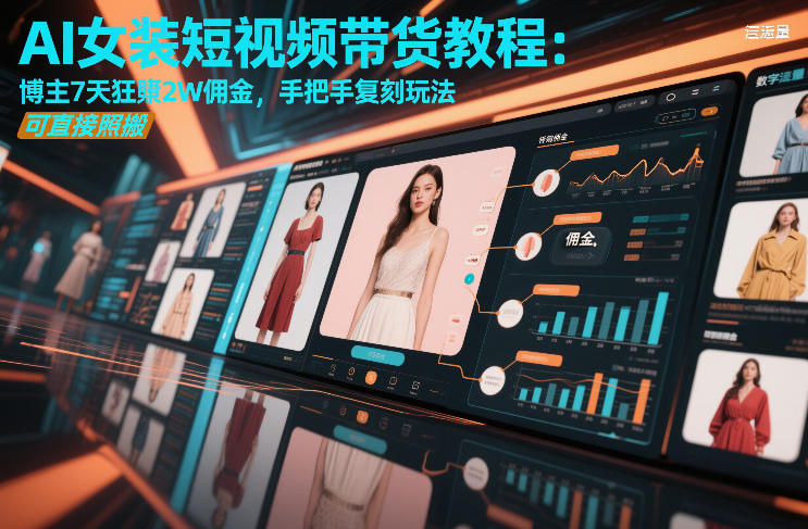 AI女装短视频带货教程：博主7天狂賺2W佣金，手把手复刻玩法，可直接照搬-87创业网