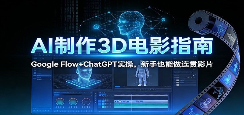 AI制作3D电影指南：Google Flow+ChatGPT实操，新手也能做连贯影片-87创业网