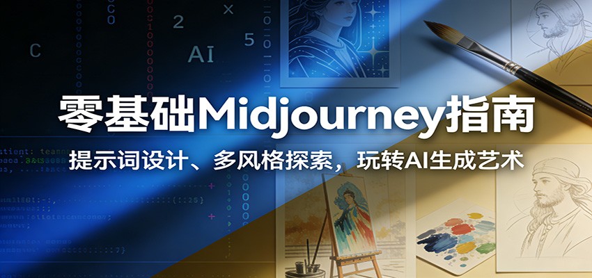 零基础Midjourney指南：提示词设计、多风格探索，玩转AI生成艺术-87创业网