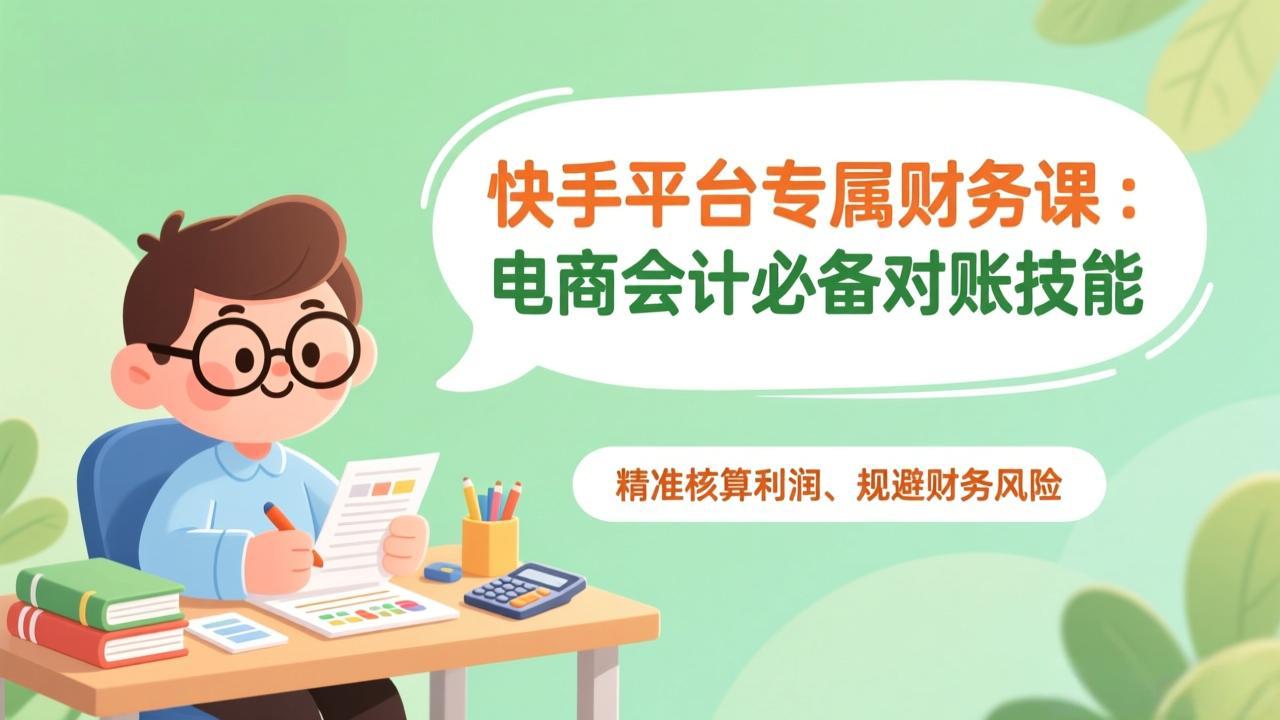 快手平台专属财务课：电商会计必备对账技能，精准核算利润、规避财务风险-87创业网