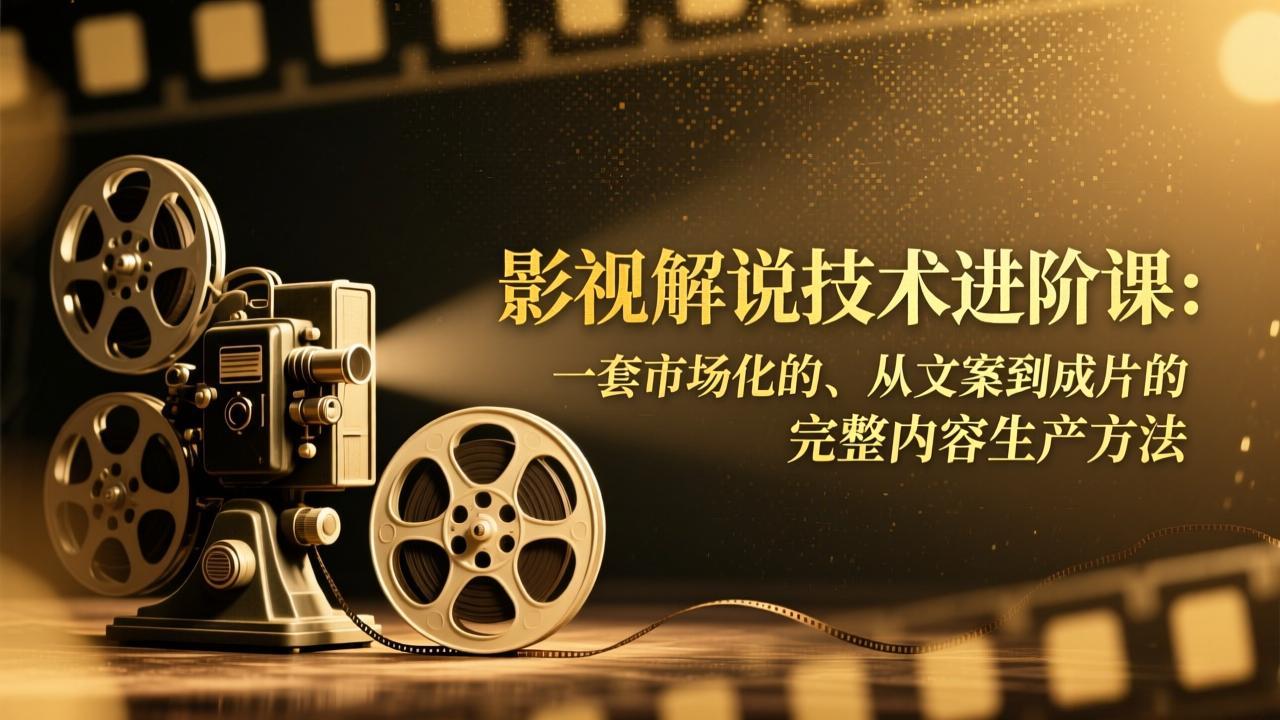 影视解说技术进阶课：一套市场化的、从文案到成片的完整内容生产方法-87创业网