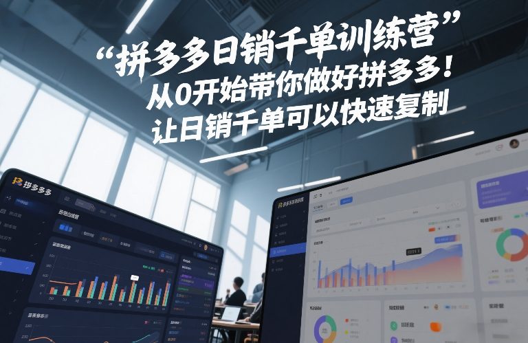 拼多多日销千单训练营，从0开始带你做好拼多多，让日销千单可以快速复制(更新26年1月)-87创业网