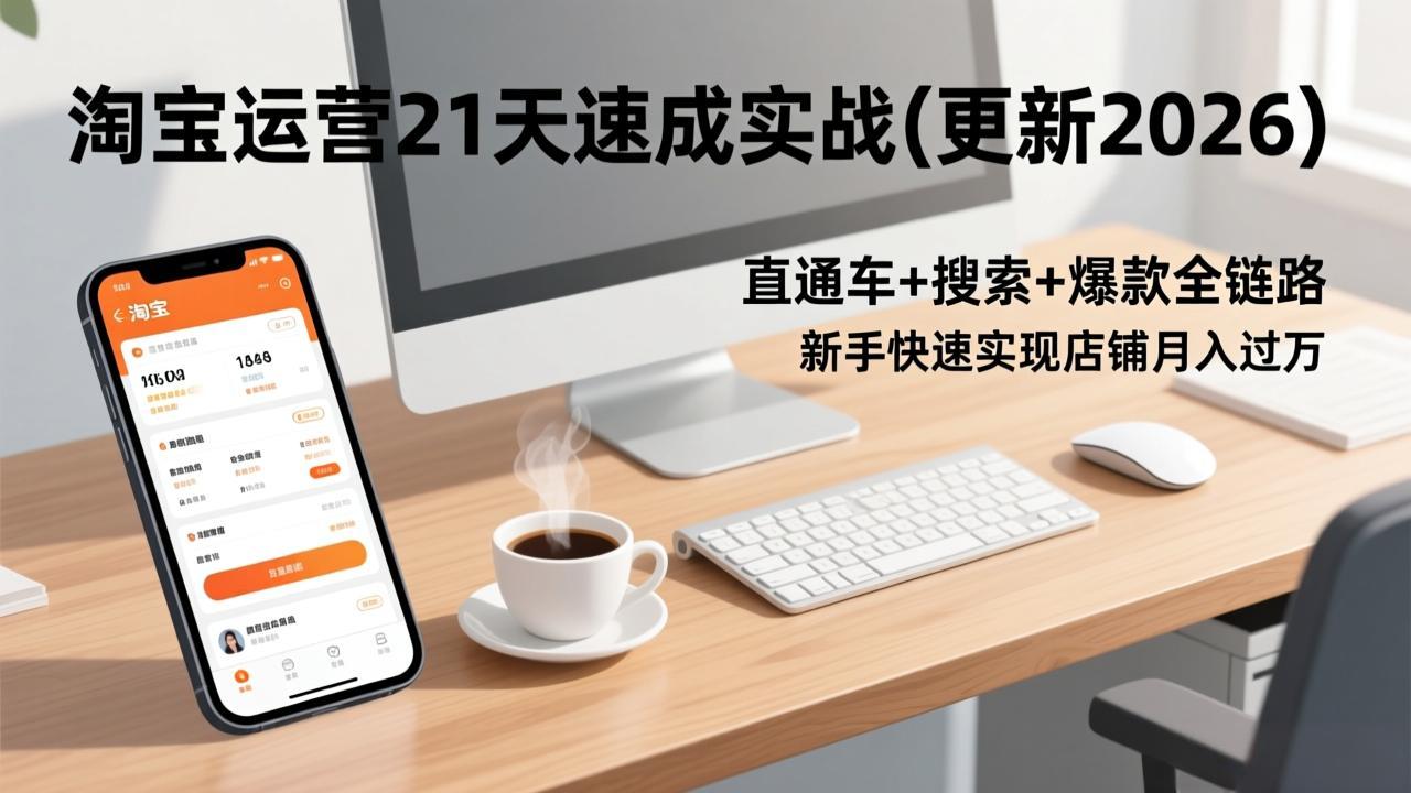 淘宝运营21天速成实战(更新2026-87创业网