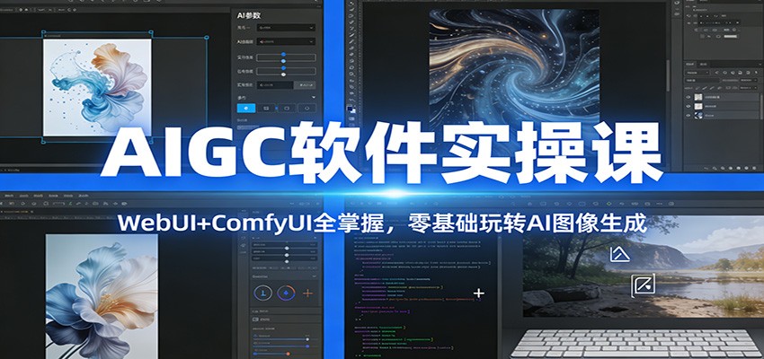 AIGC软件实操课：WebUI+ComfyUI全掌握，零基础玩转AI图像生成-87创业网