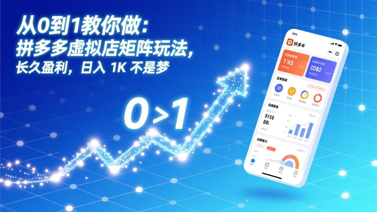 从0到1教你做：拼多多虚拟店矩阵玩法，长久盈利，日入 1K 不是梦-87创业网
