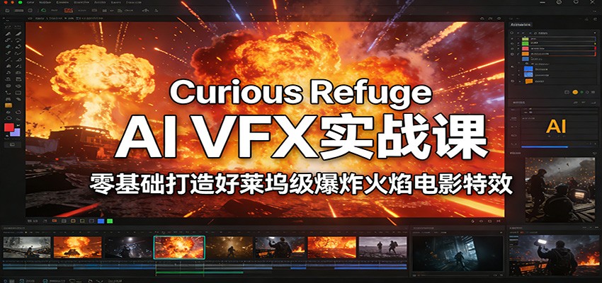 Curious Refuge AI VFX实战课，零基础打造好莱坞级爆炸火焰电影特效-87创业网
