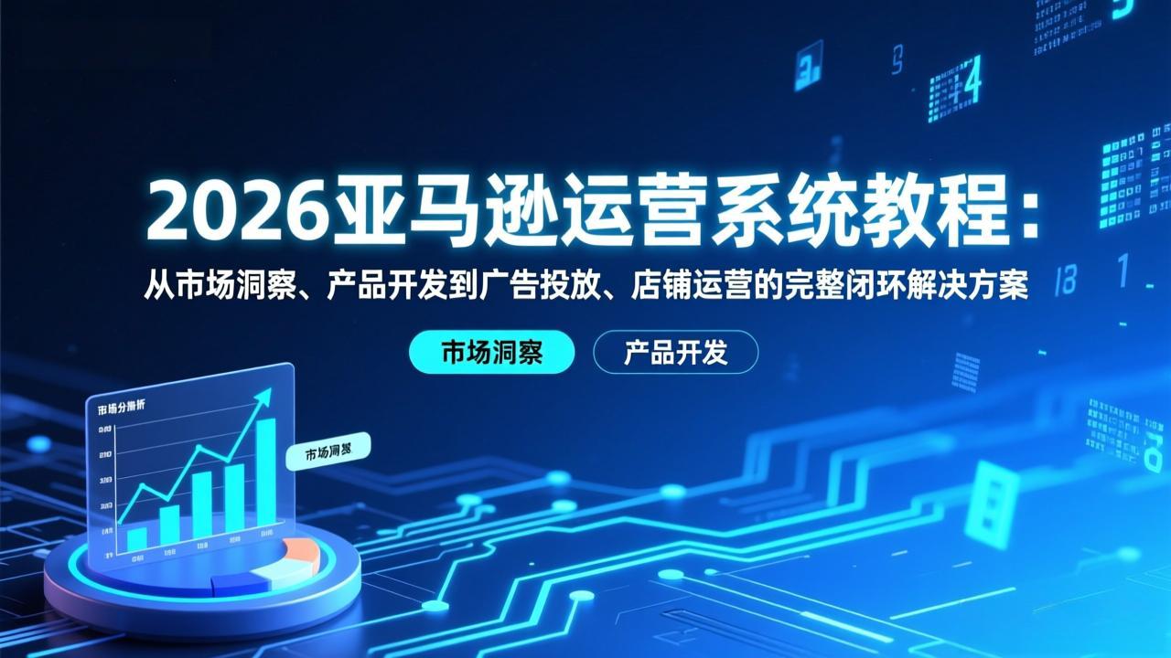 2026亚马逊运营系统教程：从市场洞察、产品开发到广告投放、店铺运营的完整闭环解决方案-87创业网