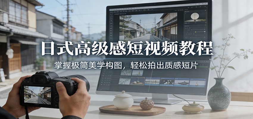 日式高级感短视频教程：掌握极简美学构图，轻松拍出质感短片-87创业网