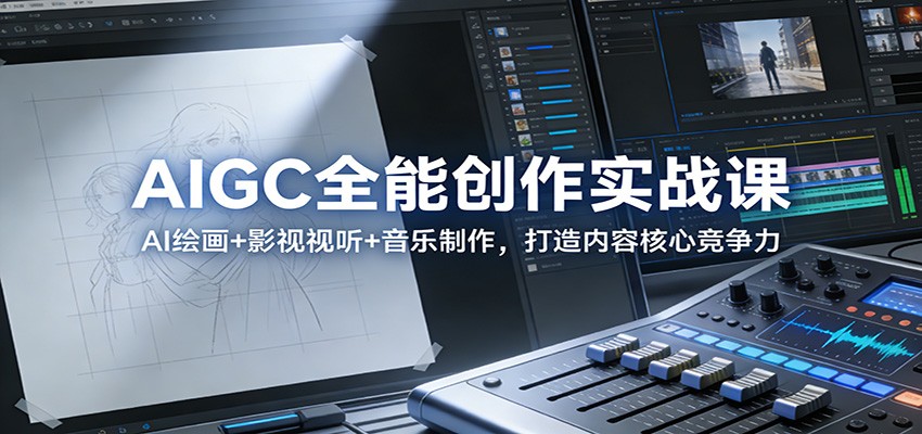 AIGC全能创作实战课：AI绘画+影视视听+音乐制作，打造内容核心竞争力-87创业网
