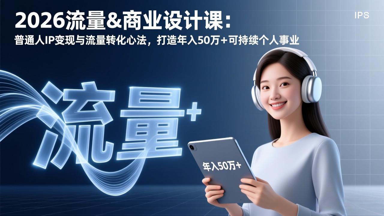 2026流量&商业设计课：普通人IP变现与流量转化心法，打造年入50万+可持续个人事业-副业终点站