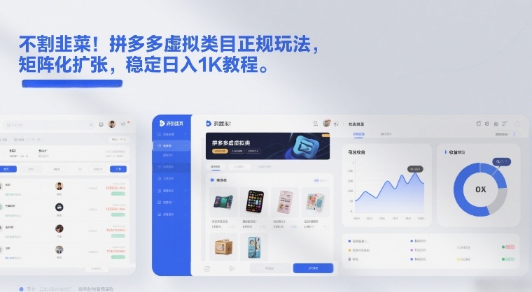 不割韭菜！拼多多虚拟类目正规玩法，矩阵化扩张，稳定日入1K教程【揭秘】-副业终点站