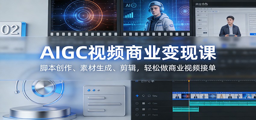 AIGC视频商业变现课：脚本创作、素材生成、剪辑，轻松做商业视频接单-副业终点站