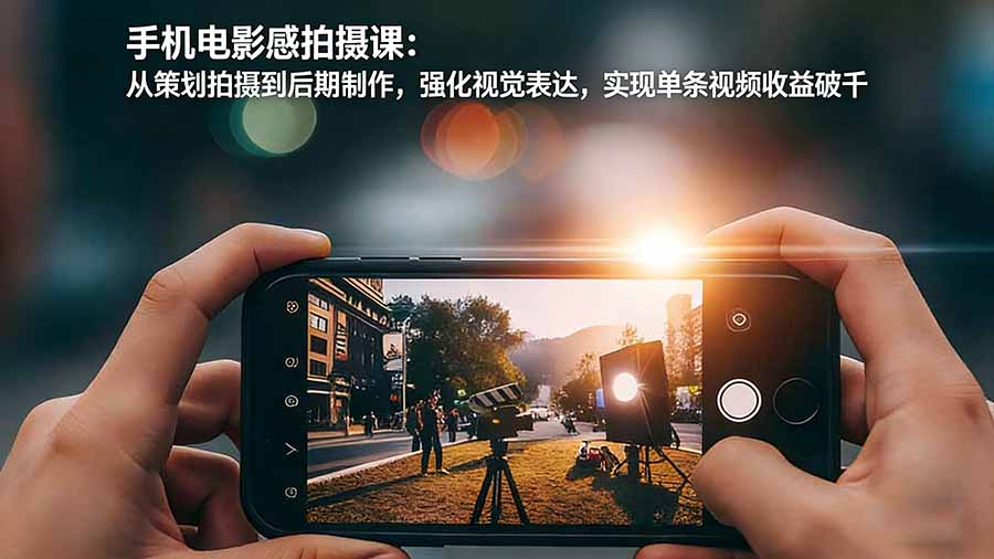 手机电影感拍摄课：从策划拍摄到后期制作，强化视觉表达，实现单条视频收益破千-副业终点站