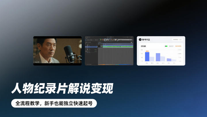 人物纪录片解说变现，全流程教学，新手也能独立快速起号-副业终点站