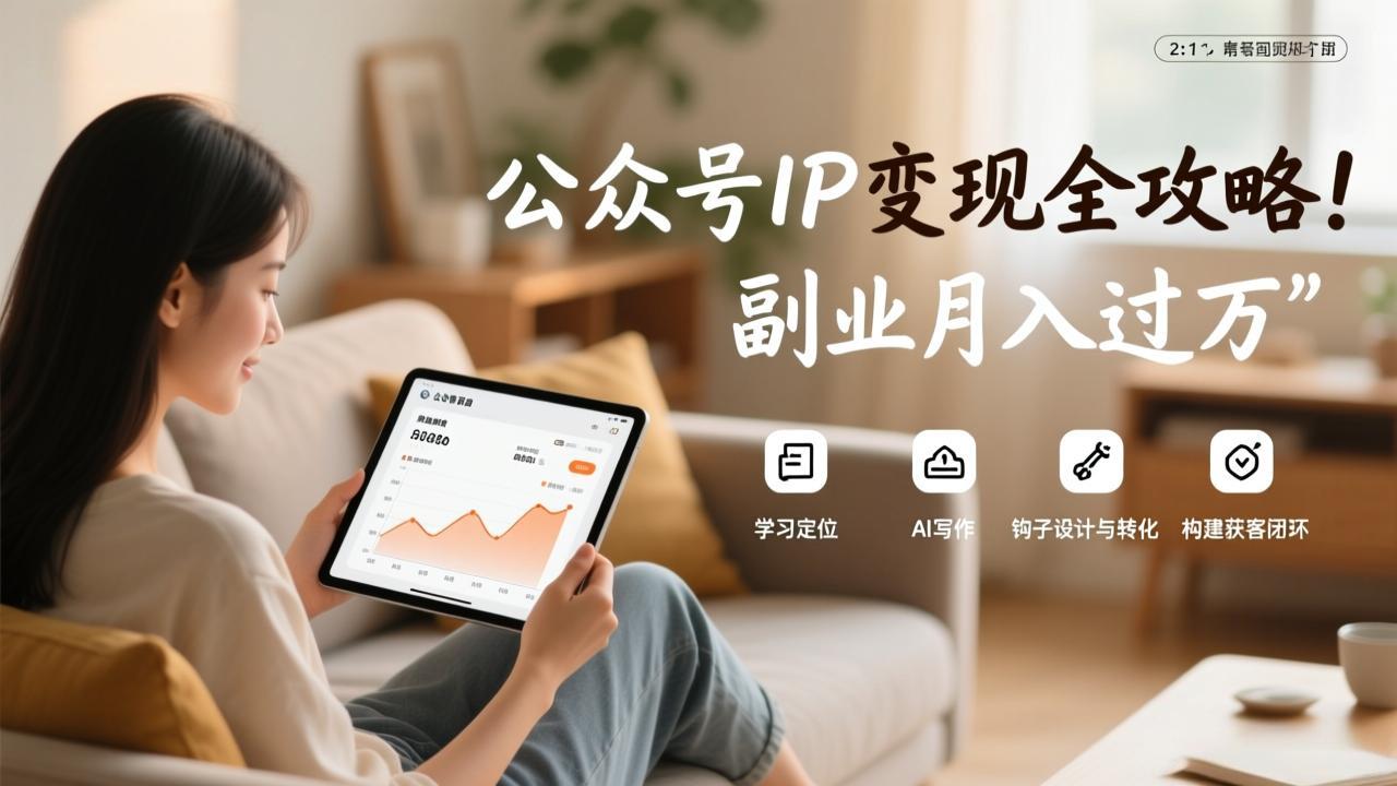 公众号IP变现全攻略,学习定位、AI写作、钩子设计与转化,构建获客闭环,副业月入过万-副业终点站