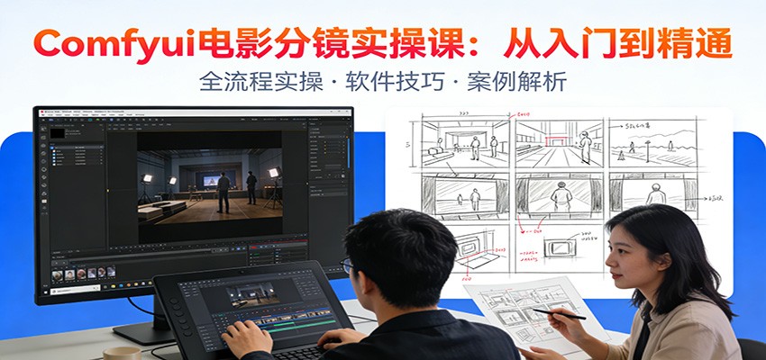 ComfyUI电影分镜实操课：分镜一致性，全流程AI视频制作，零基础也能做专业分镜-副业终点站