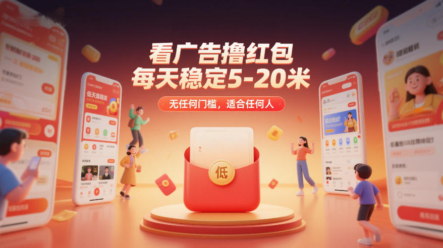 看广告撸红包，每天稳定5-20米，无任何门槛，适合任何人-副业终点站