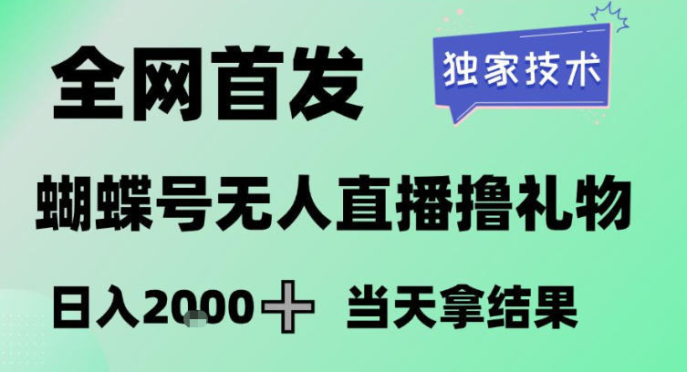 2026最新蝴蝶号无人直播掘金，独家技术，全网首发小白做了一个月收益3W，长期稳定可做【揭秘】-副业终点站