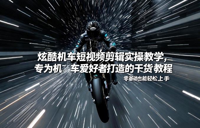 炫酷机车短视频剪辑实操教学，专为机车爱好者打造的干货教程，零基础也能轻松上手-副业终点站