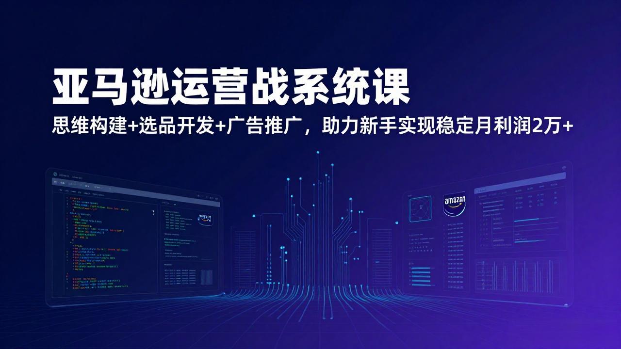 亚马逊运营实战系统课，思维构建+选品开发+广告推广，助力新手实现稳定月利润2万+(更新-副业终点站