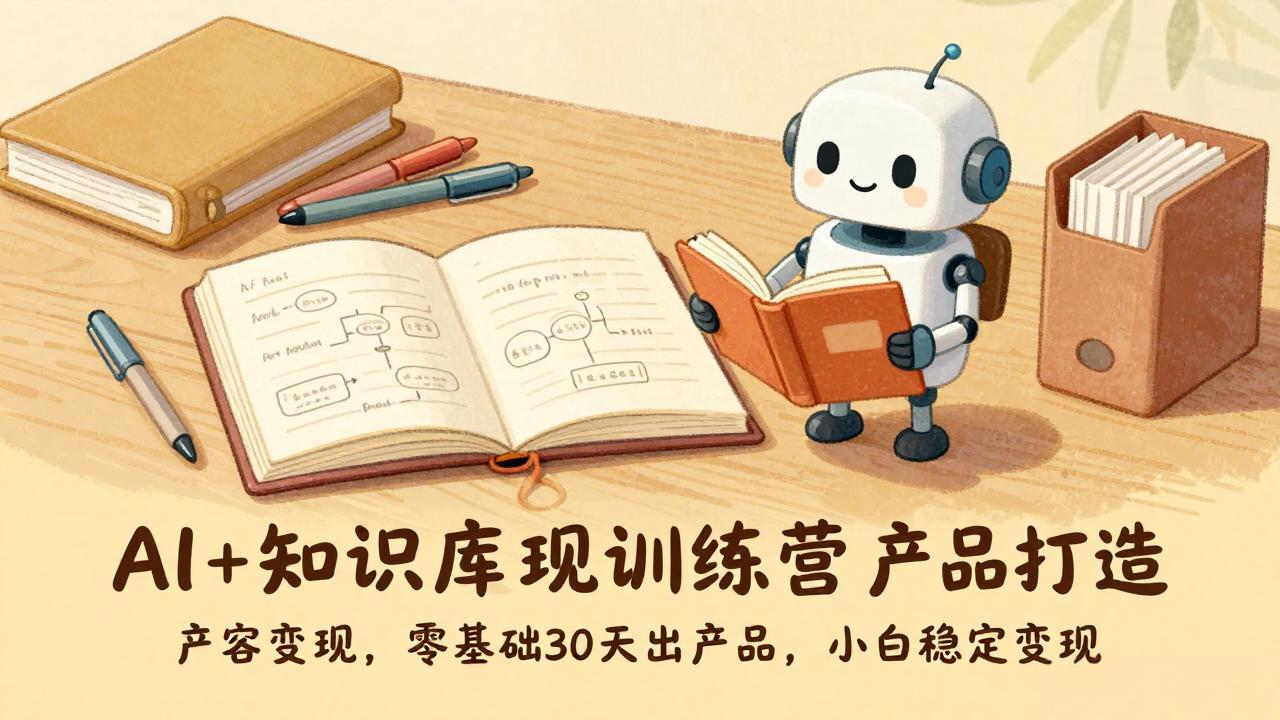 AI+知识库变现训练营，产品打造、内容创作、全平台变现，零基础30天出产品，小白稳定变现-副业终点站