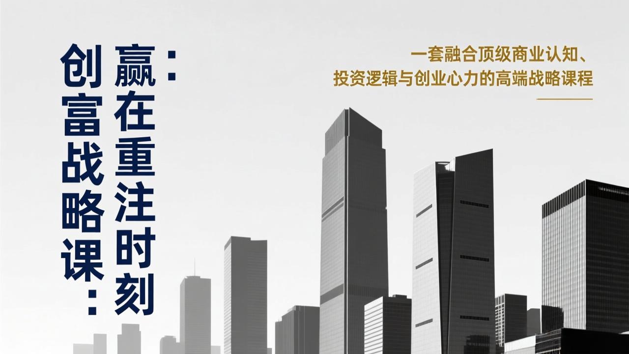 《创富战略课：赢在重注时刻》一套融合顶级商业认知、投资逻辑与创业心力的高端战略课程-副业终点站