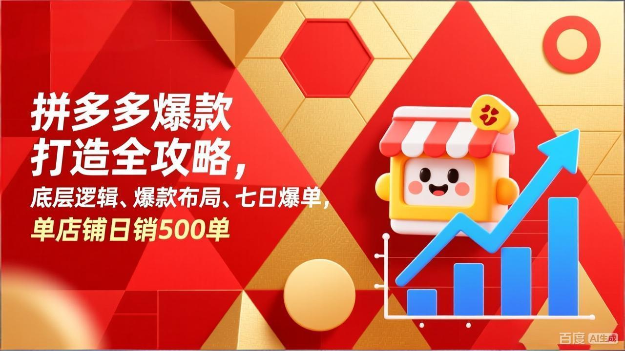 拼多多爆款打造全攻略，底层逻辑、爆款布局、七日爆单，单店铺日销500单-副业终点站