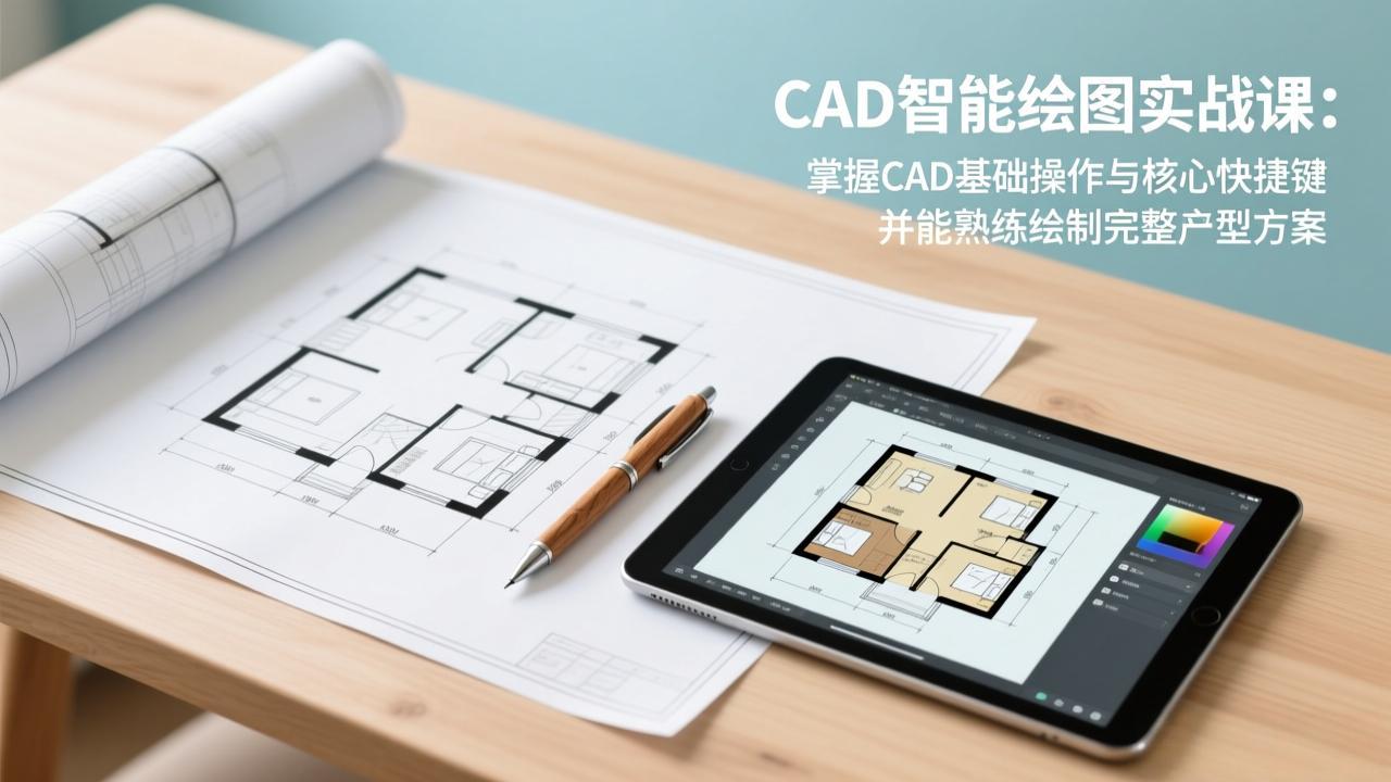 CAD智能绘图实战课：掌握CAD基础操作与核心快捷键，并能熟练绘制完整户型方案-副业终点站