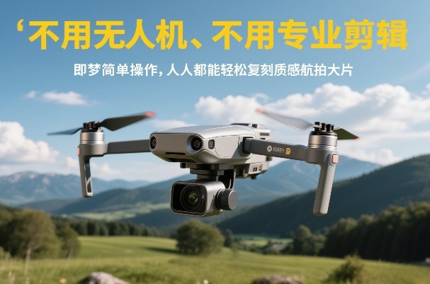 不用无人机、不用专业剪辑，即梦简单操作，人人都能轻松复刻质感航拍大片-副业终点站